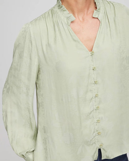 Chico's Jacquard Georgette Peasant Blouse