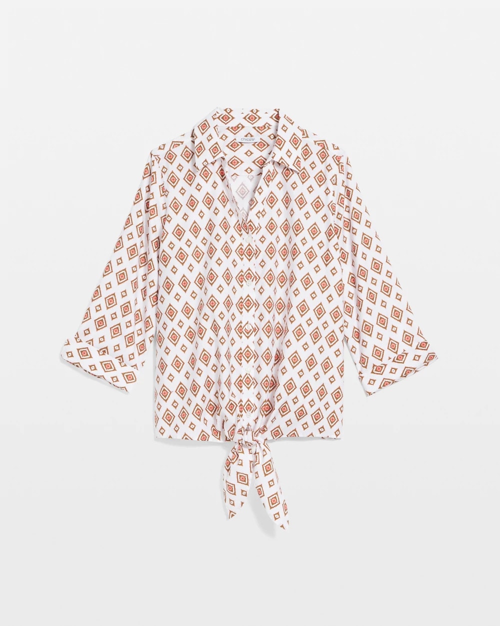 Chico's No Iron™ Tie-Front Geo-Print Shirt