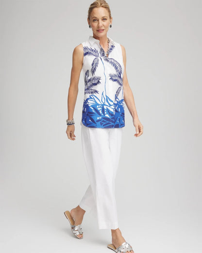 Chico's No Iron™ Palms Sleeveless Sateen Shirt