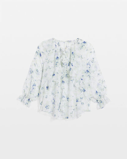 Chico's Georgette Sheer Ruffle Blouse