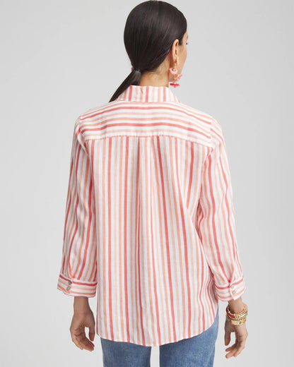 Chico's No Iron™ Striped Linen Shirt