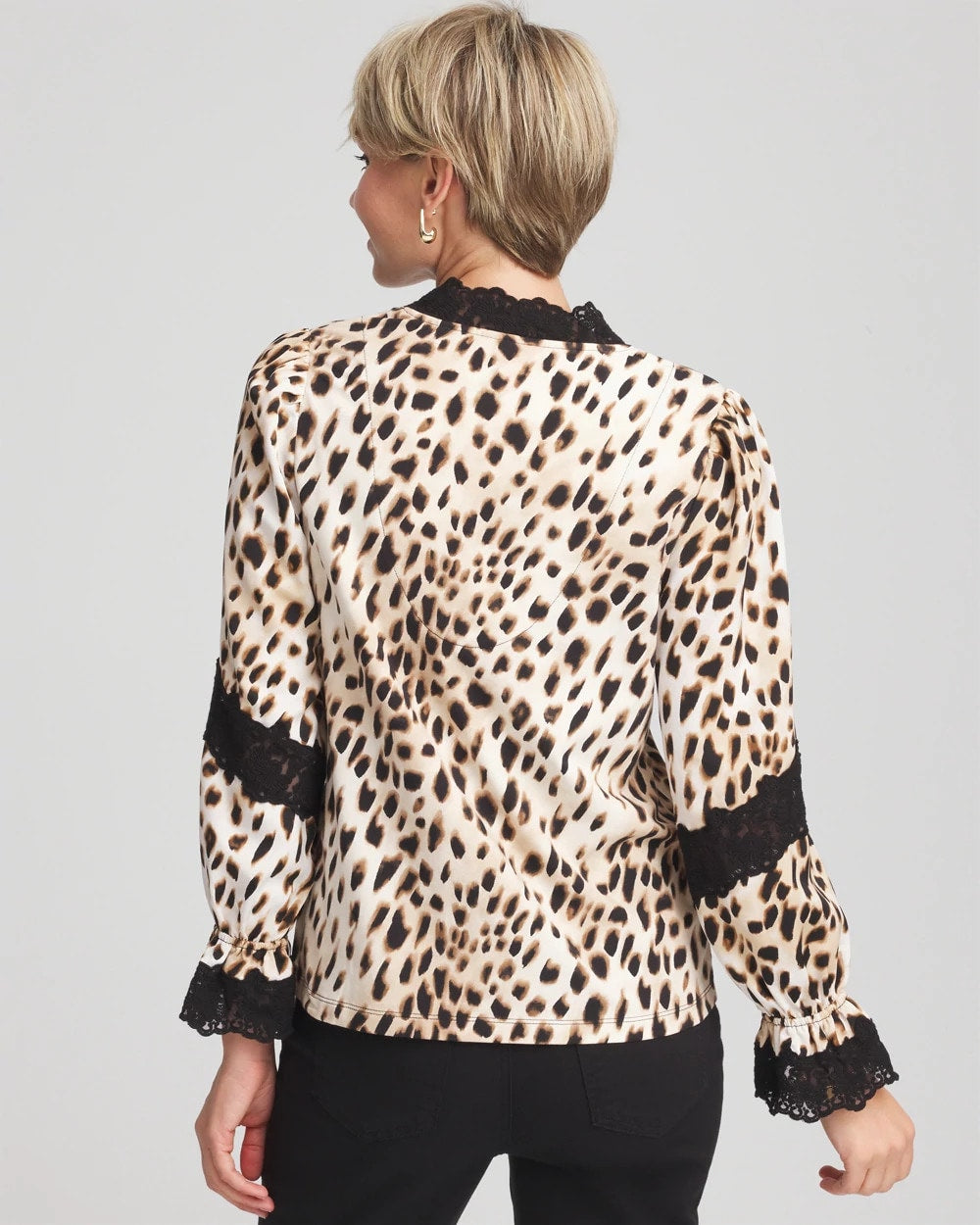 Chico's Animal Print Long-Sleeved Top