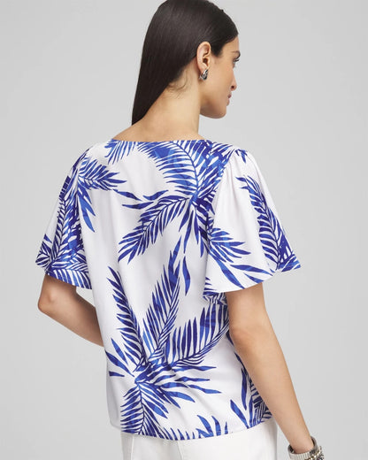 Chico's Flutter Sleeve Satin Top