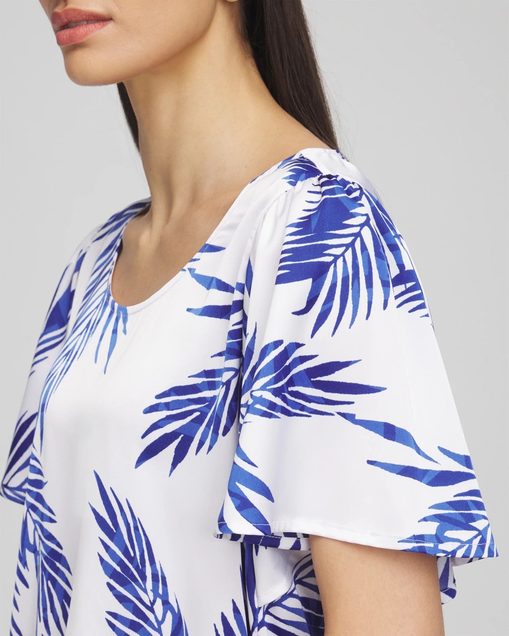 Chico's Flutter Sleeve Satin Top