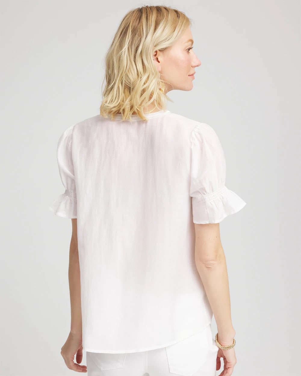Chico's Pleated Cotton-Silk Shirt
