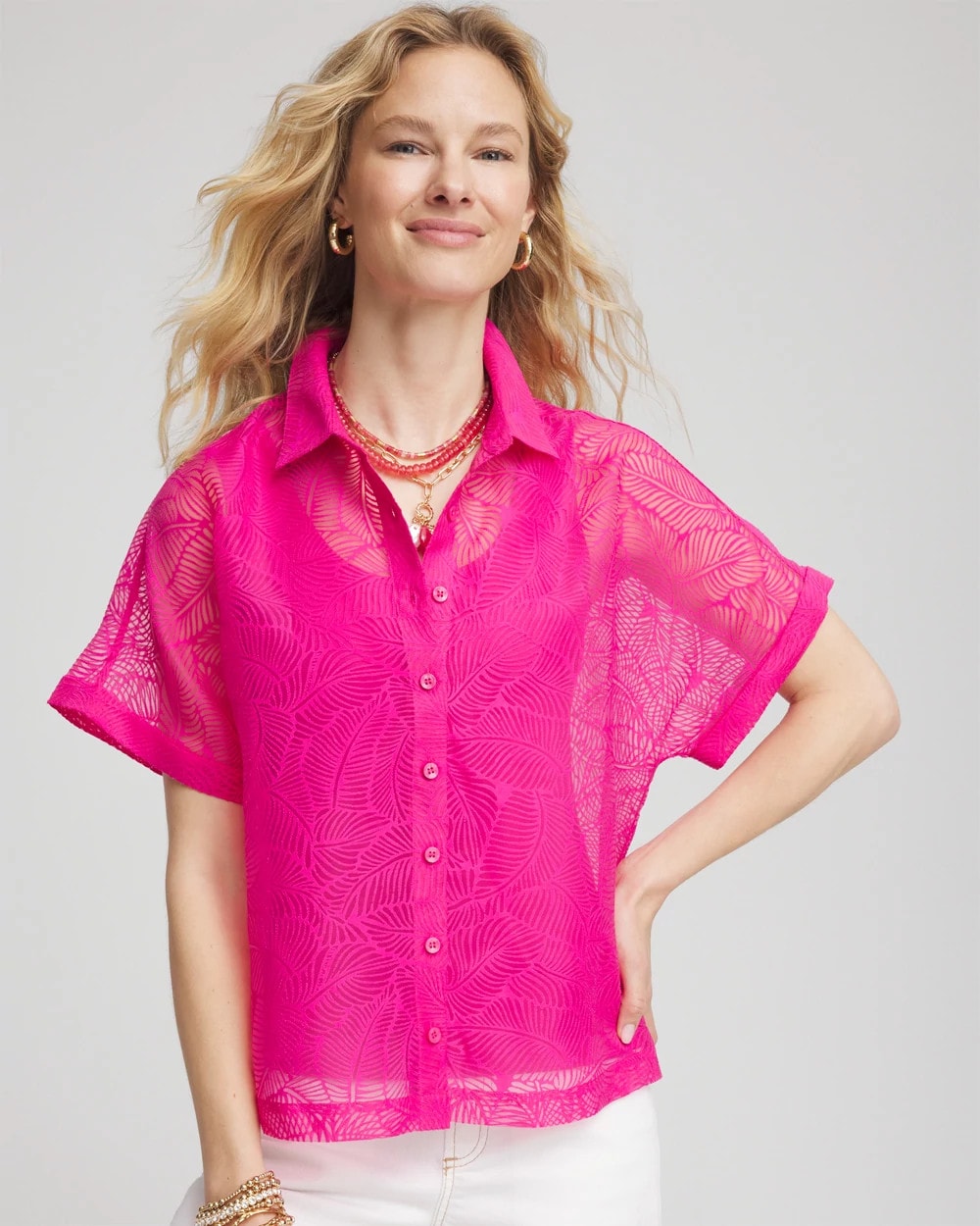 Chico's Deco Burnout Shirt