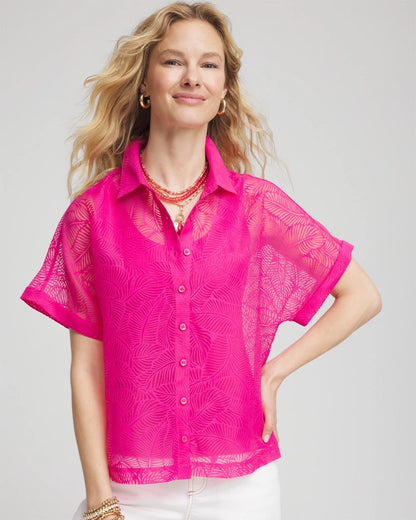 Chico's Deco Burnout Shirt