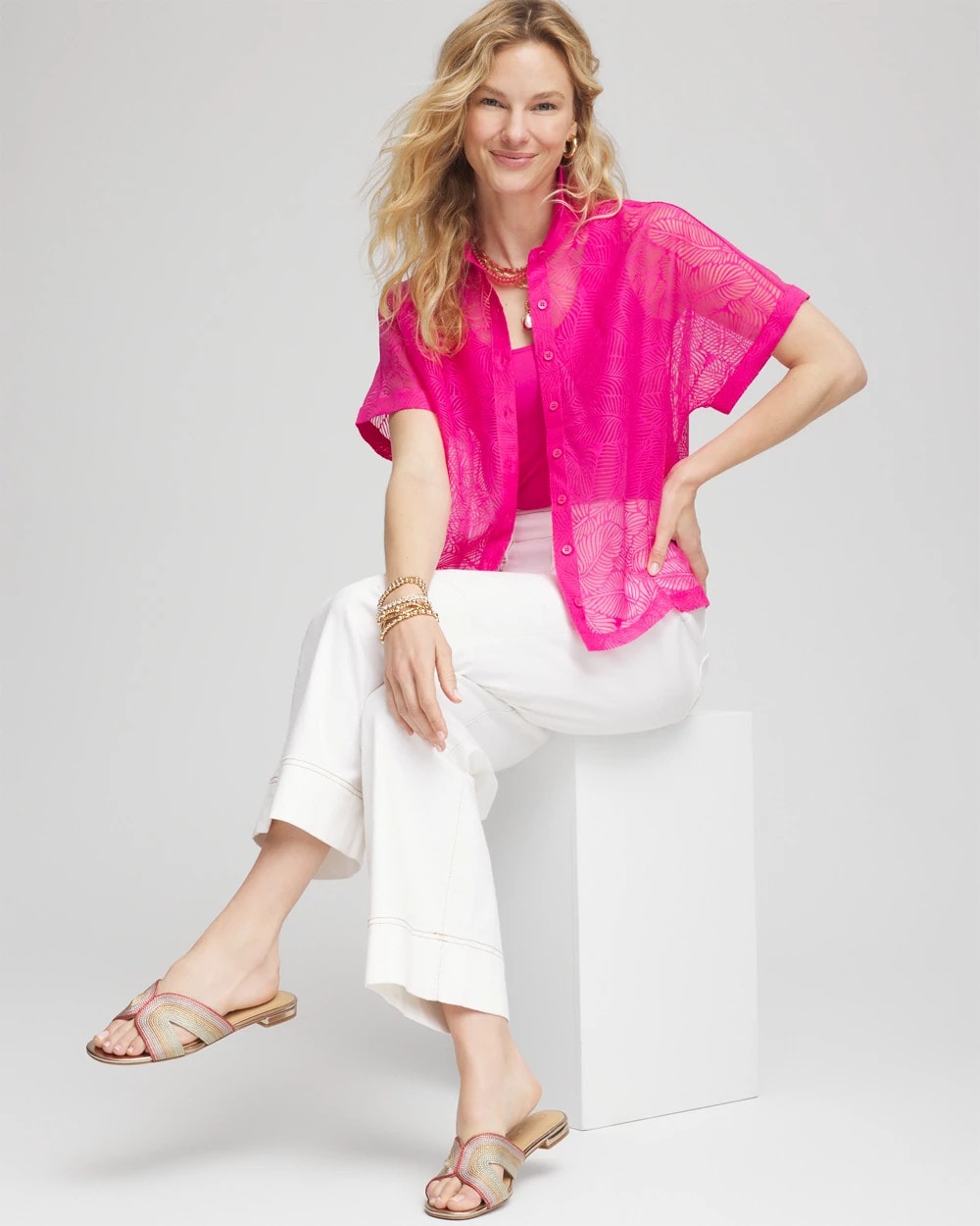 Chico's Deco Burnout Shirt