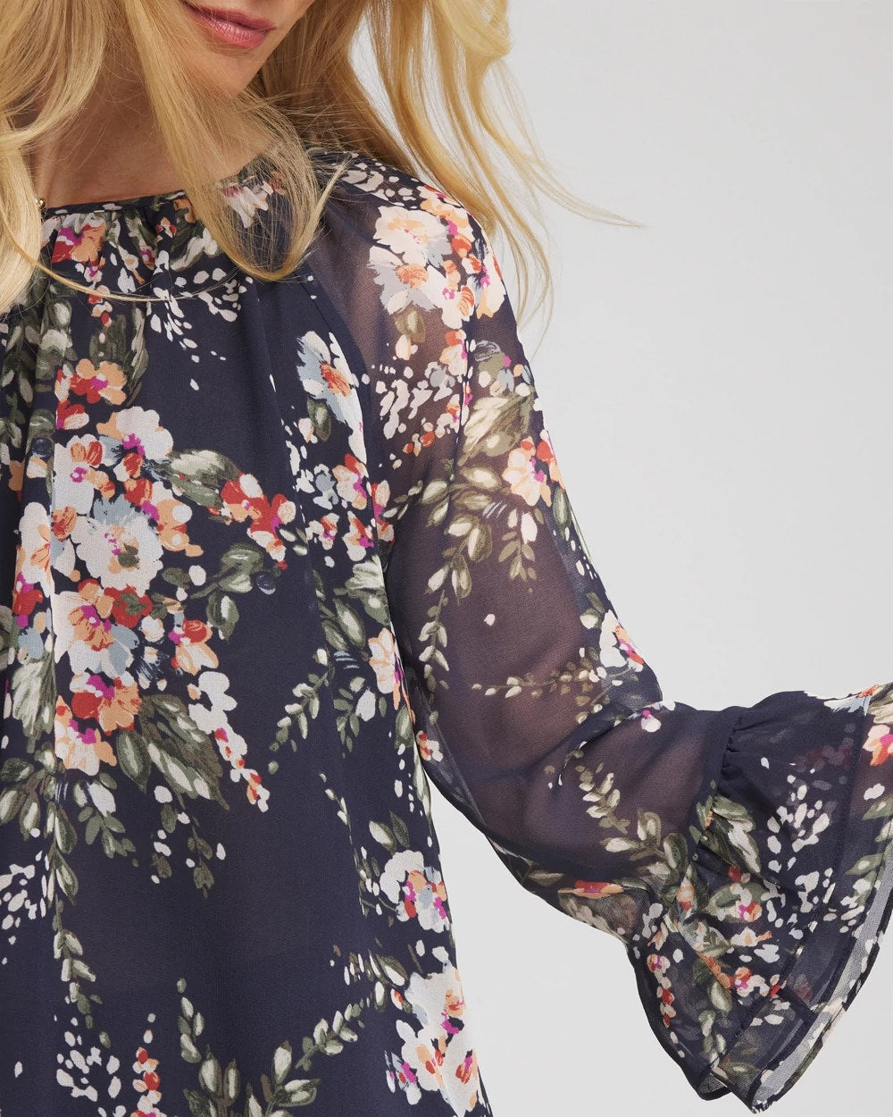 Chico's Floral Georgette Blouse