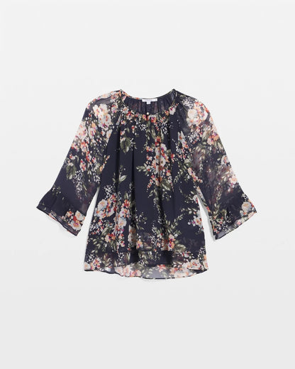 Chico's Floral Georgette Blouse