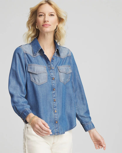 Chico's Tencel™ Colorblock Classic-Fit Shirt