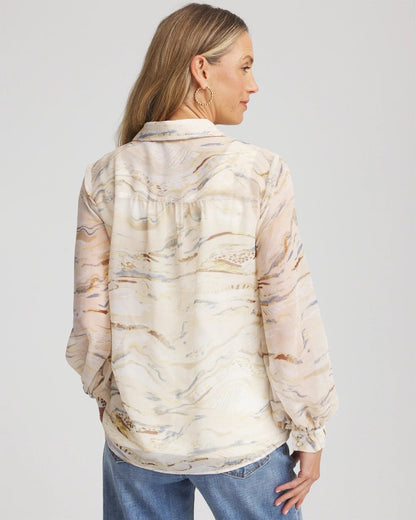 Chico's Georgette Blouson Sleeve Blouse