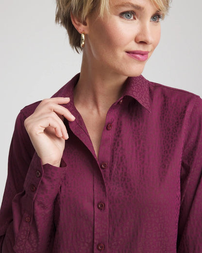 Chico's No Iron™ Jacquard Chianti Animal-Motif Shirt