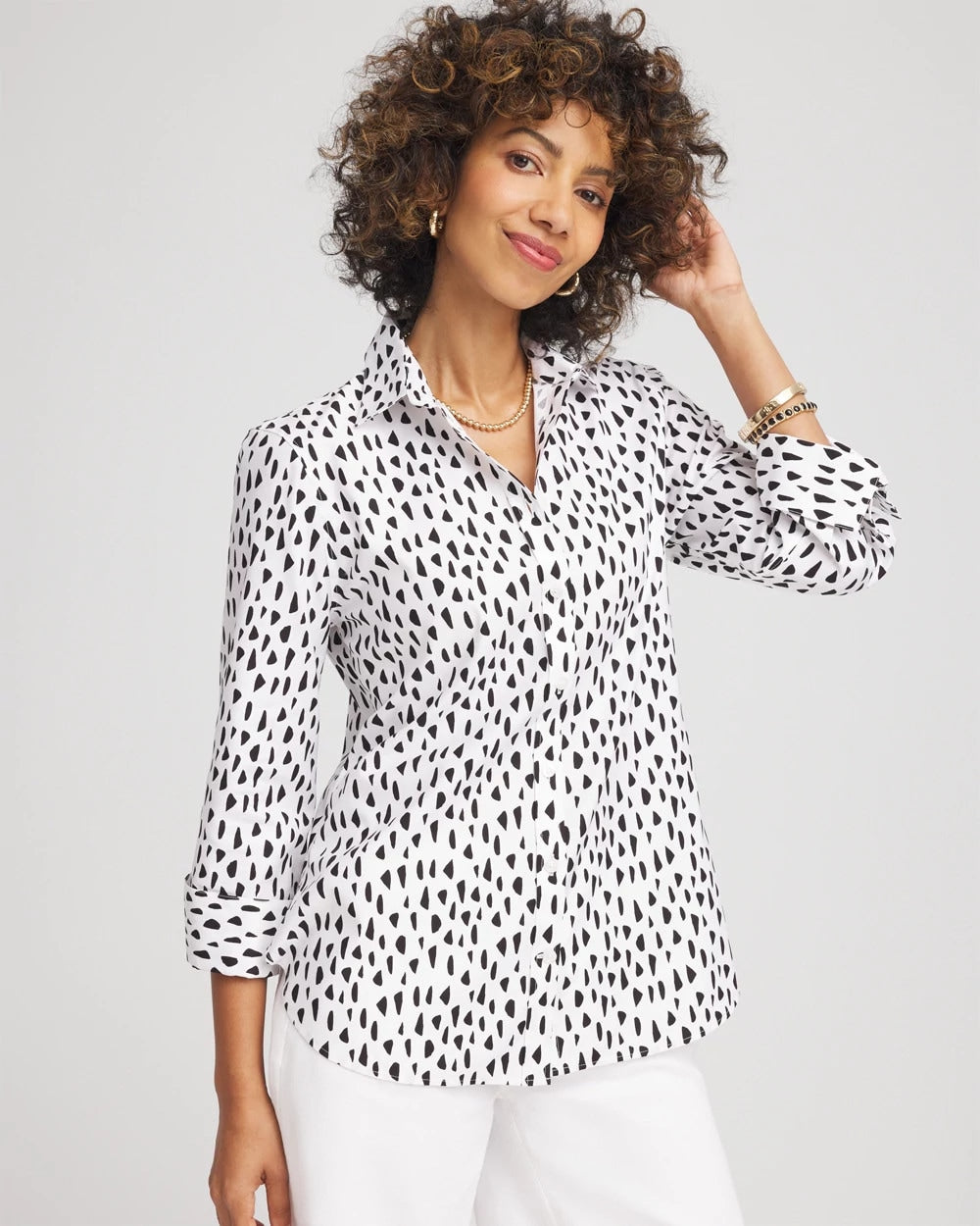 Chico's No Iron™ Polka Dot  Shirt