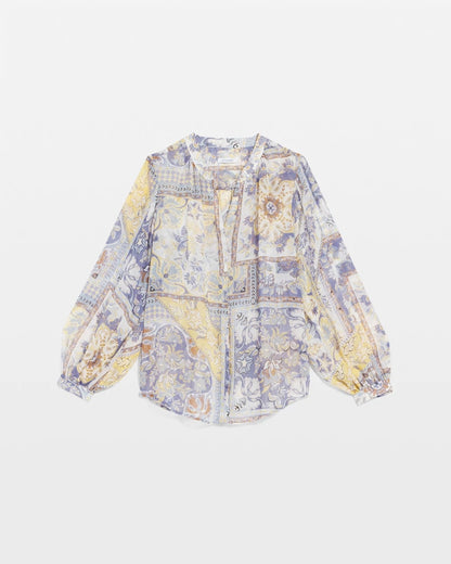 Chico's Artisanal Georgette Blouson-Sleeve Blouse