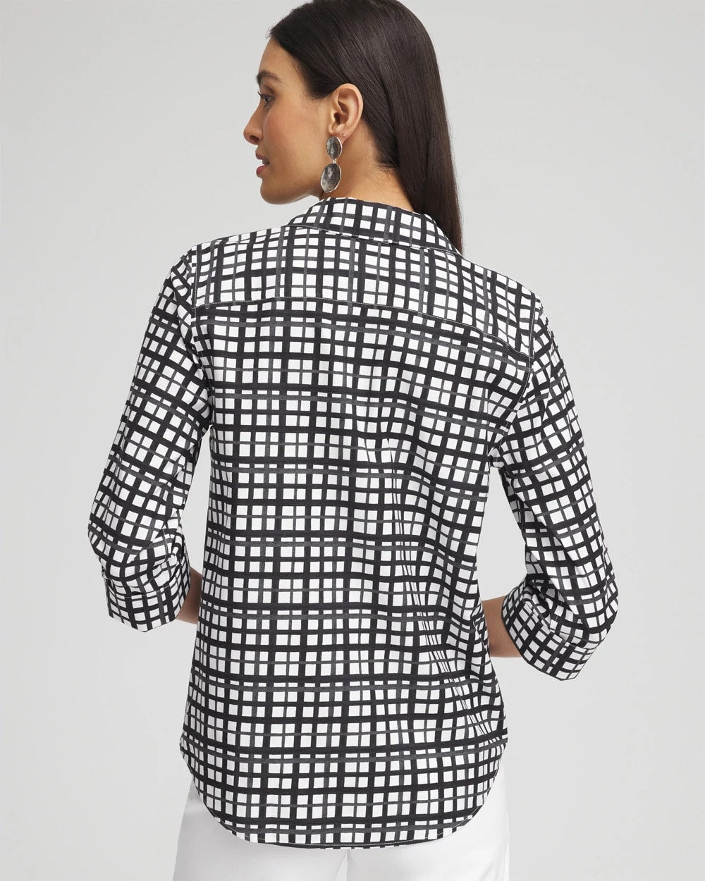 Chico's No Iron™ Plaid Tie-Front Top