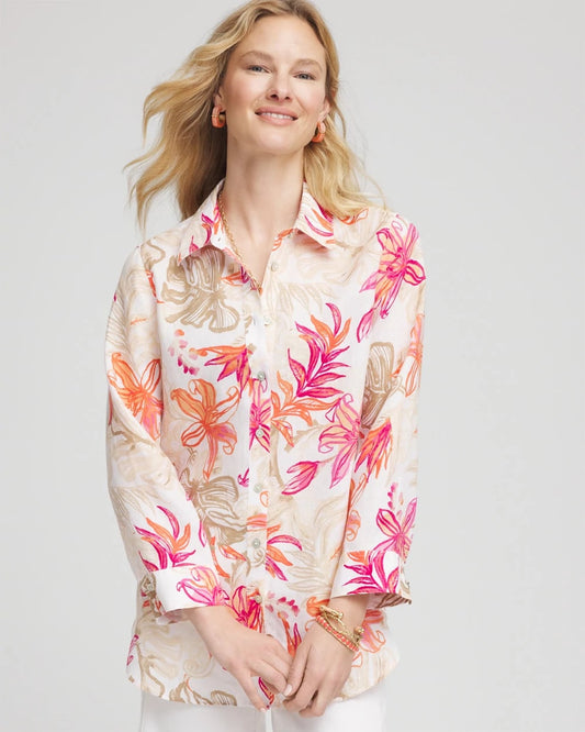 Chico's No Iron™ Tropical Floral Linen Shirt