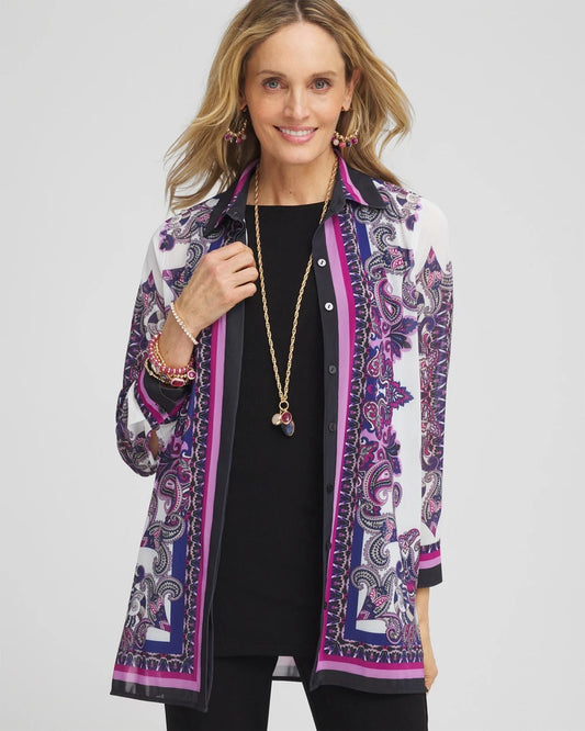 Chico's Travelers™ Collection Mesh Shirt Jacket