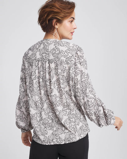 Chico's Crepe Embroidered Blouse