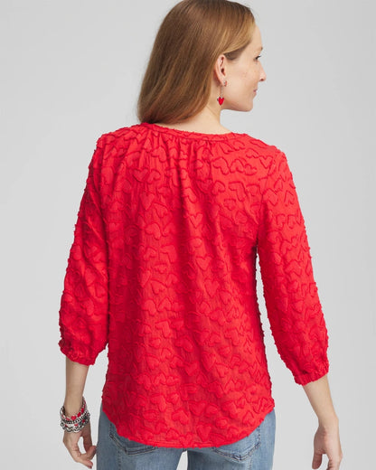 Chico's Embellished Valentine's Day Blouse