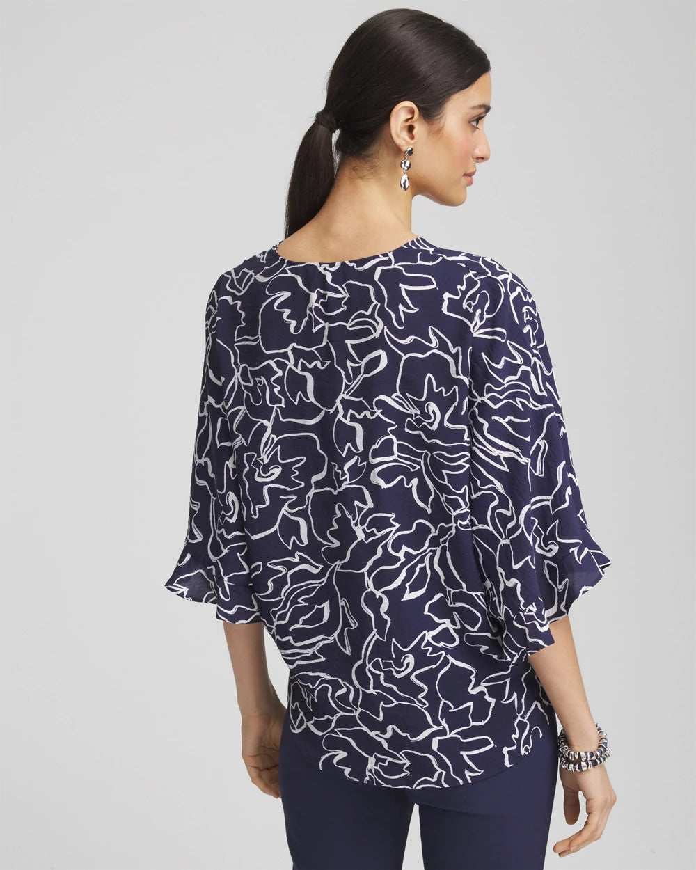 Chico's Ecovero™ Tie-Front Frill Sleeve Blouse