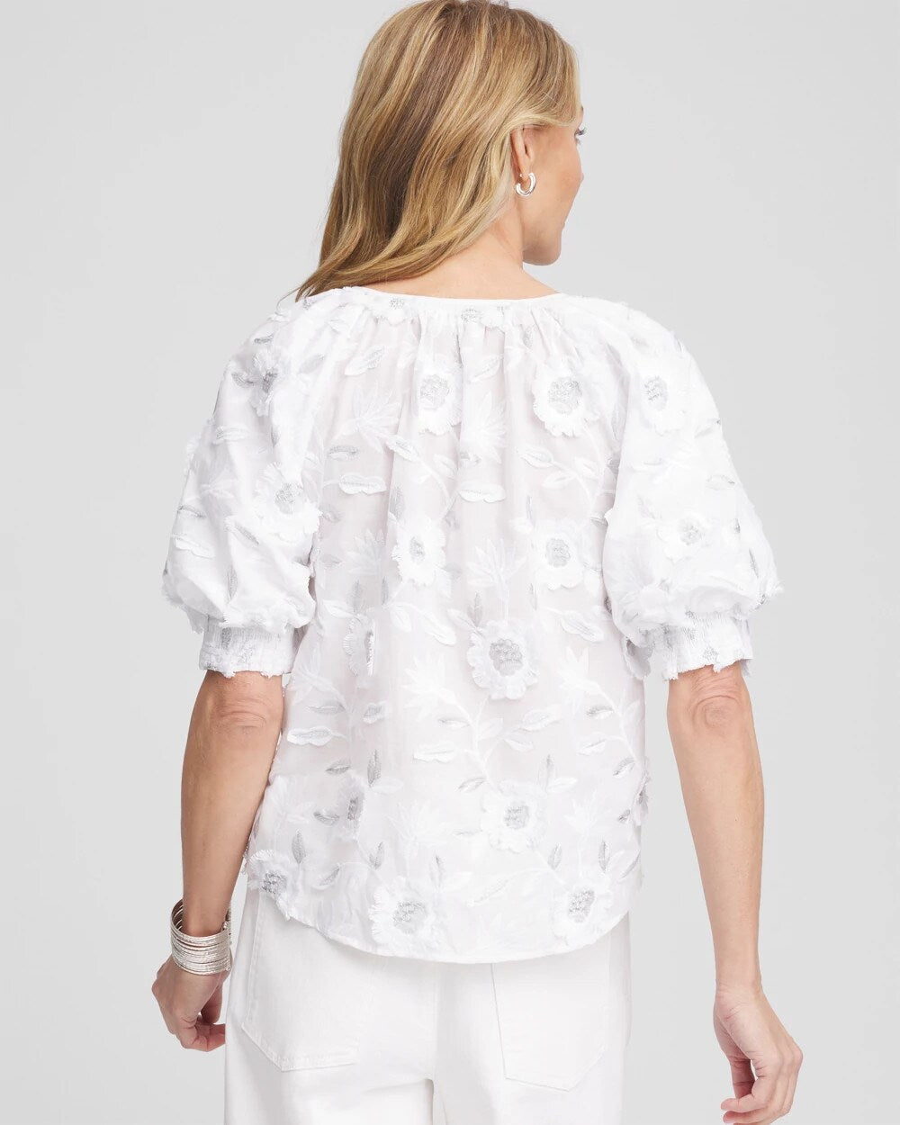 Chico's Applique Embroidered Top