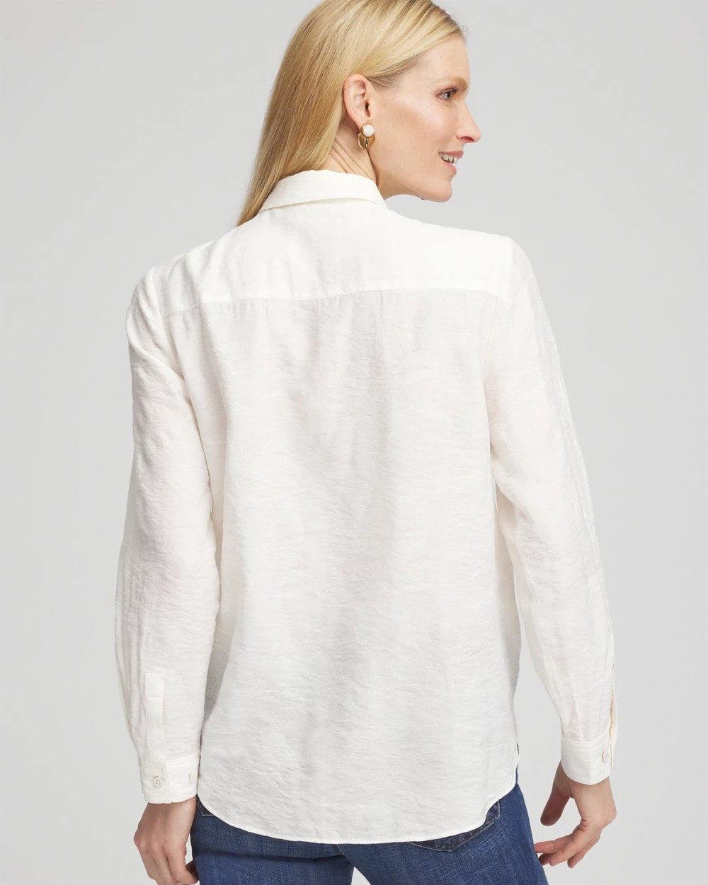 Chico's Textured Tie-Front Pullover Top