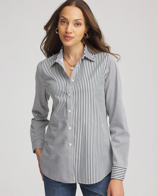 Chico's No Iron™ Colorblock Striped Shirt
