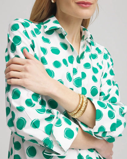 Chico's No Iron™ Polka-Dot Sateen Shirt