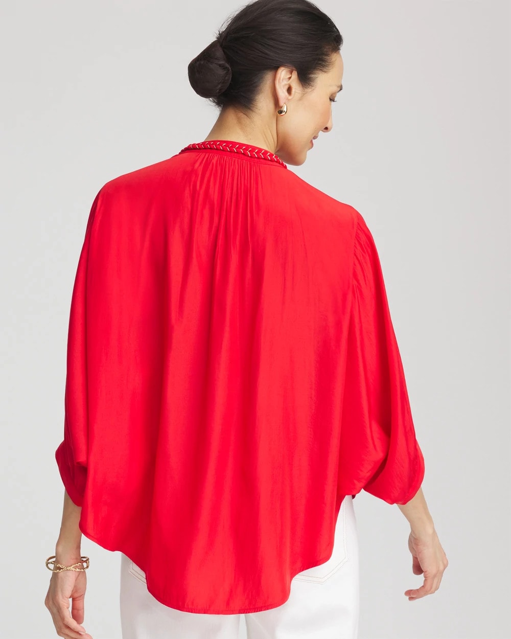 Chico's Braided Batwing Blouse