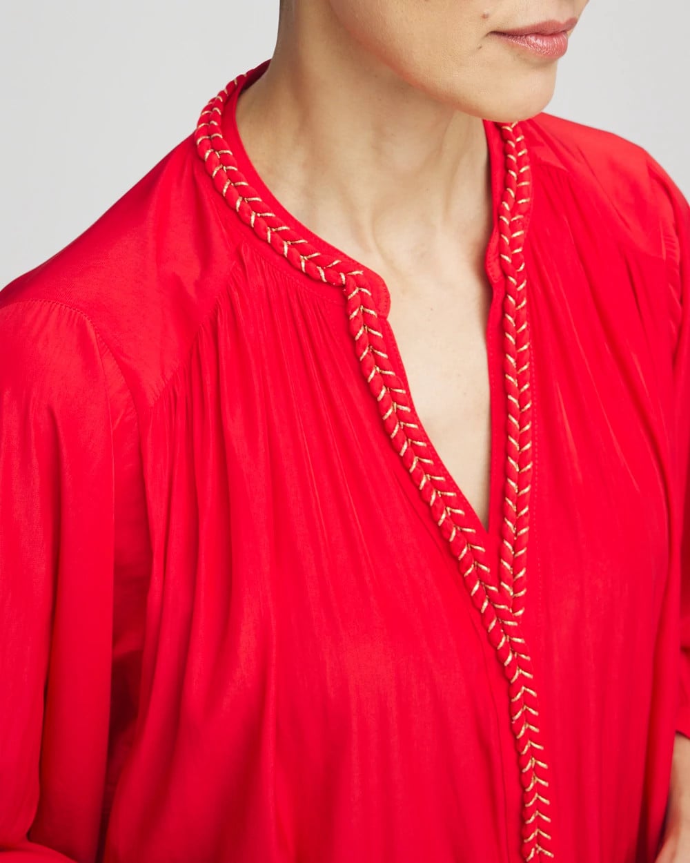 Chico's Braided Batwing Blouse