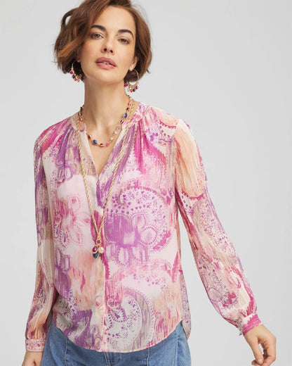 Chico's Georgette Pintuck Blouse