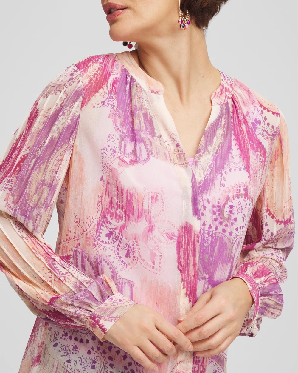 Chico's Georgette Pintuck Blouse