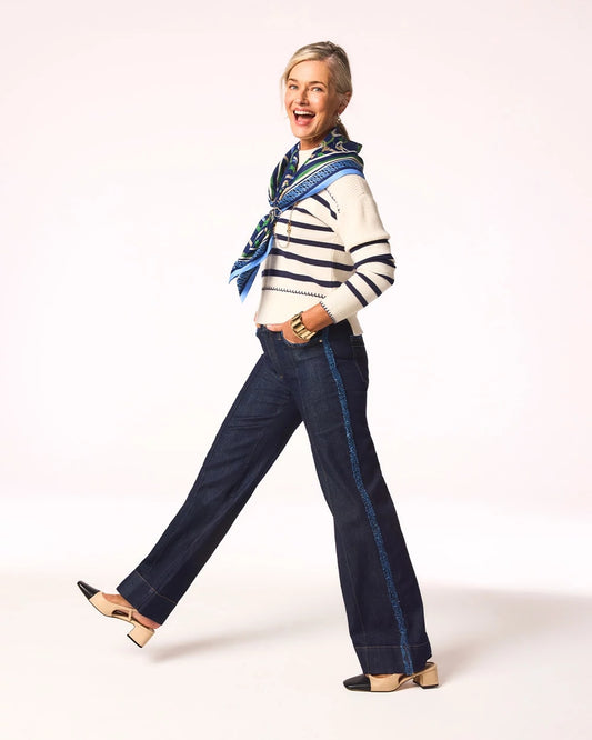 Chico's Frayed High-Rise Wide-Leg Jeans