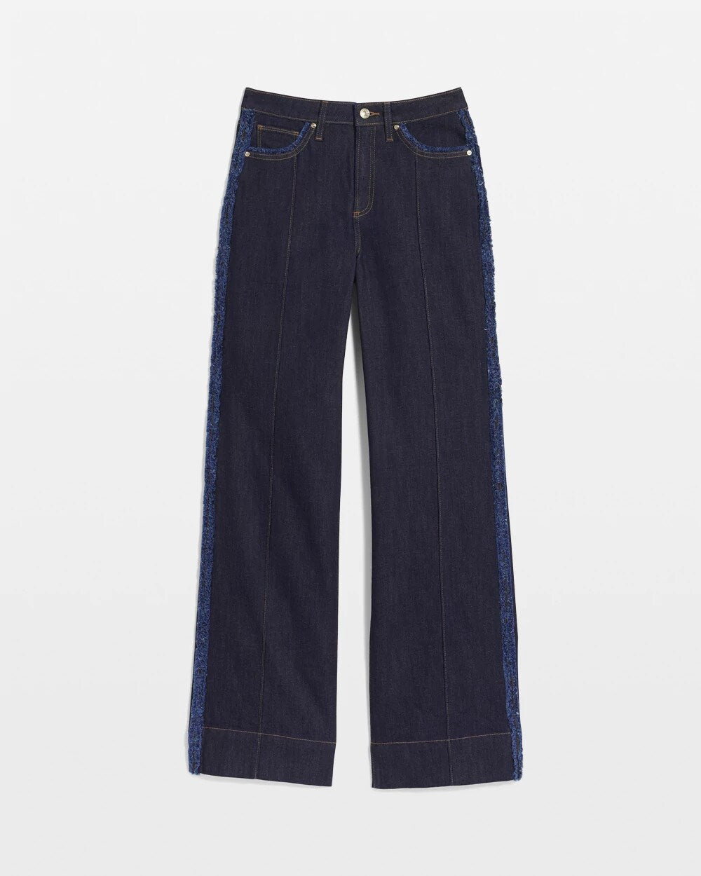 Chico's Frayed High-Rise Wide-Leg Jeans