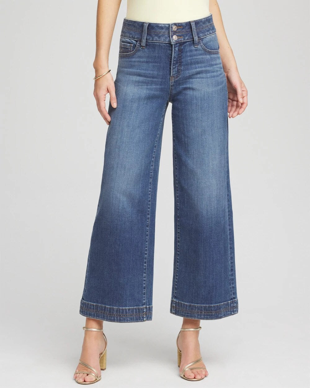 Chico's Double Stitch Wide-Leg Cropped Pants