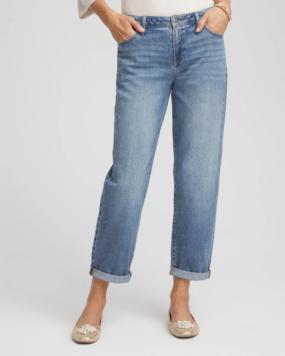 Chico's Dewdrop Boyfriend Cropped Jeans