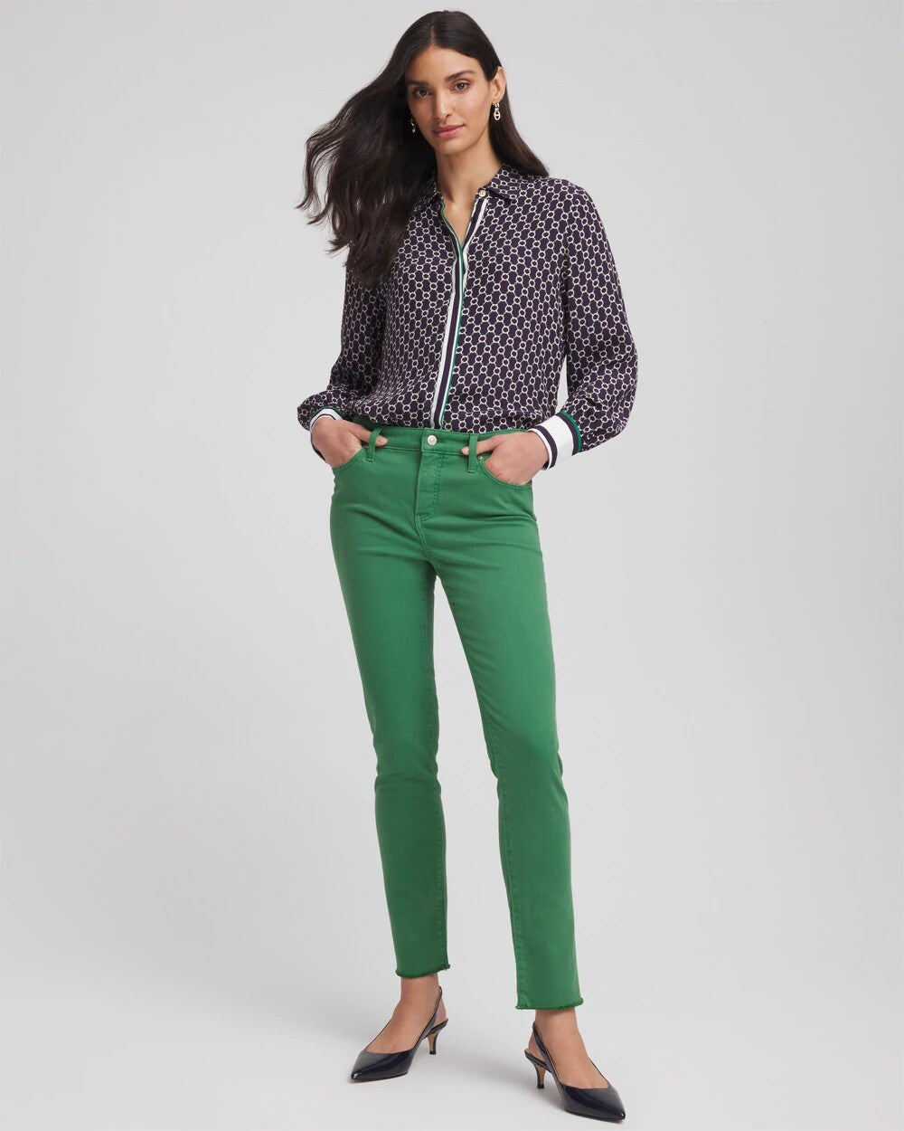Chico's Girlfriend Fray Hem Ankle Jeans