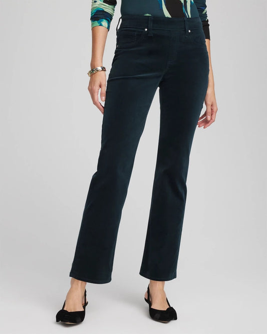 Chico's Velveteen Pull-On Flared Jeans