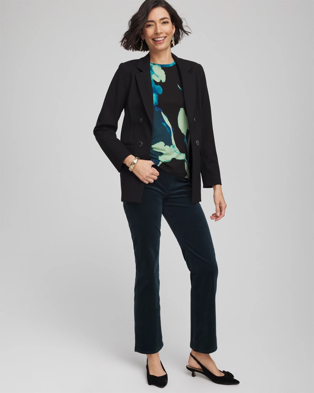 Chico's Velveteen Pull-On Flared Jeans
