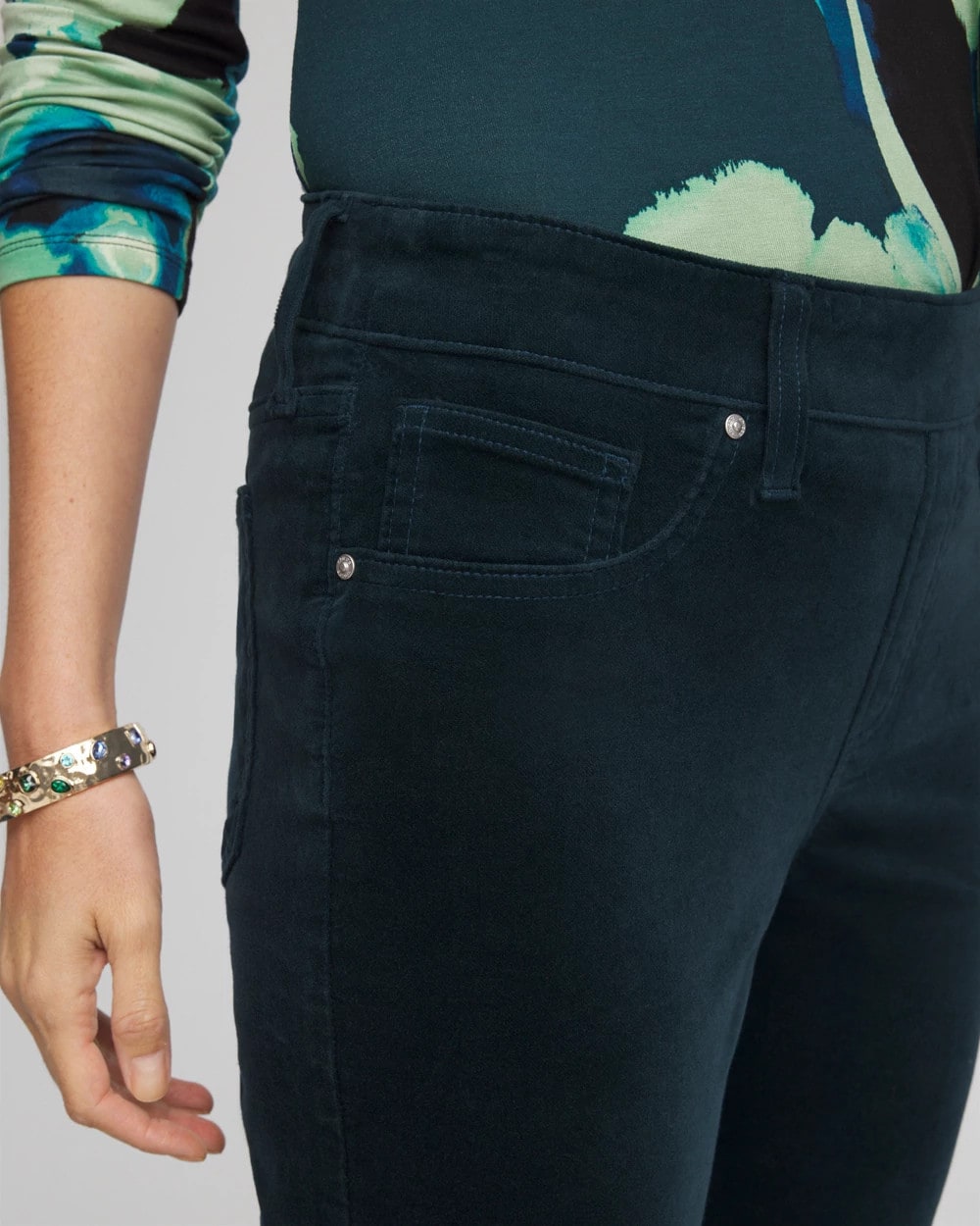 Chico's Velveteen Pull-On Flared Jeans