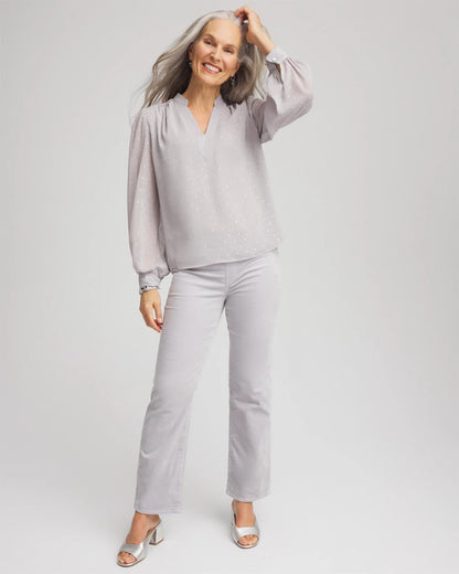 Chico's Velveteen Pull-On Flared Jeans