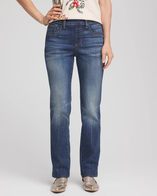 Chico's Pull-On Straight Jeans