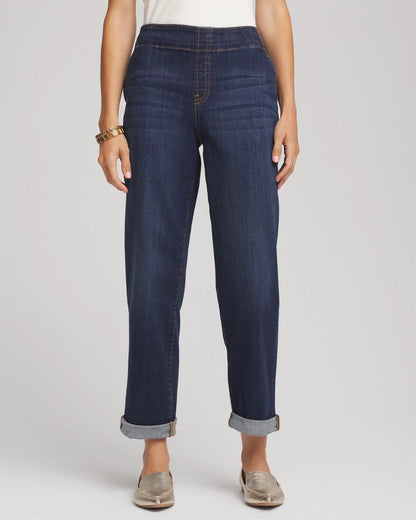 Chico's Pull-On Boyfriend Cropped Jeans