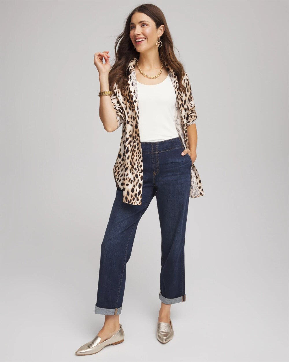 Chico's Pull-On Boyfriend Cropped Jeans