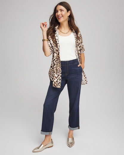 Chico's Pull-On Boyfriend Cropped Jeans