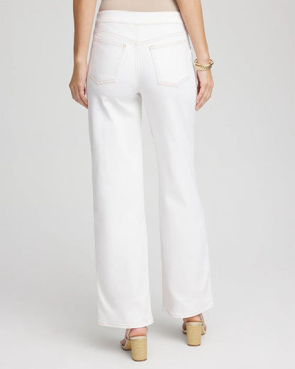 Chico's Seeded Pull-On Wide-Leg Jeans