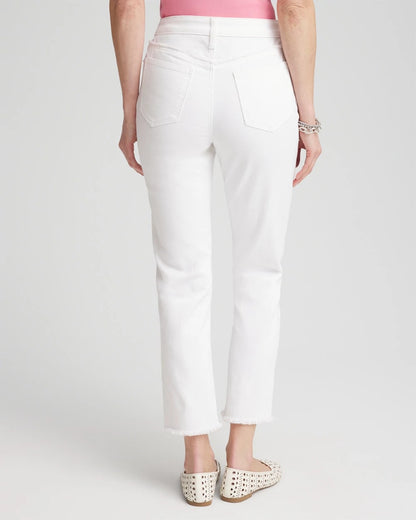 Chico's Girlfriend Frayed Cropped No Stain Jeans
