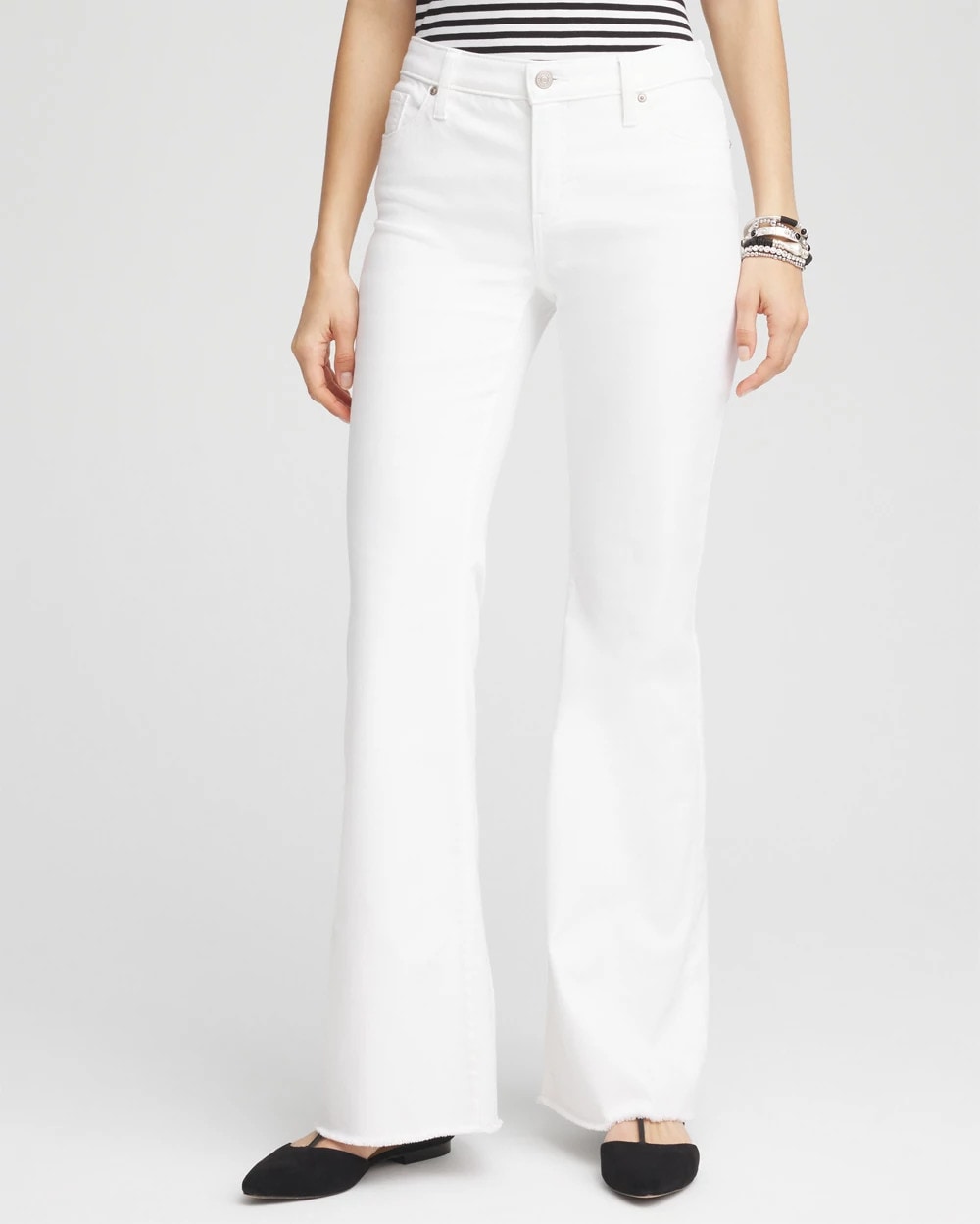 Chico's Girlfriend No Stain Frayed Flared Jeans