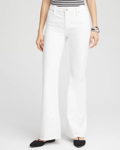 Chico's Girlfriend No Stain Frayed Flared Jeans